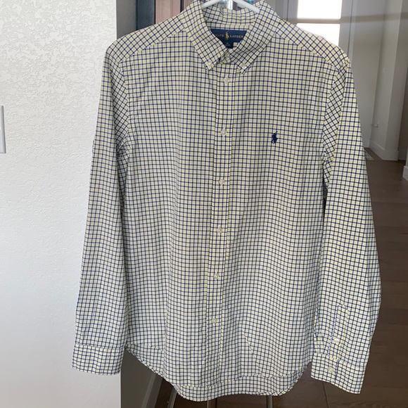Ralph Lauren Other - Ralph Lauren Yellow, White, & Blue Plaid Button Down Boys Size XL 18-20, EUC